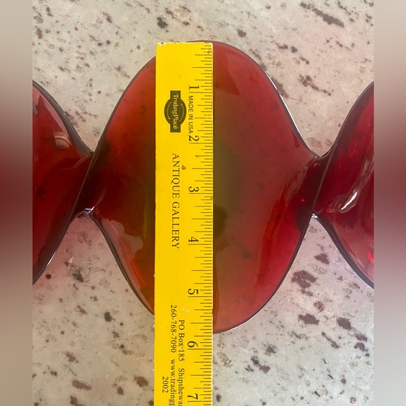 WOVO Twist Relish Tray, Ruby Red Plastic, Fun Vintage Style - Picture 3 of 6